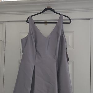 Adrianna Papell 16w Silver high-low formal dress